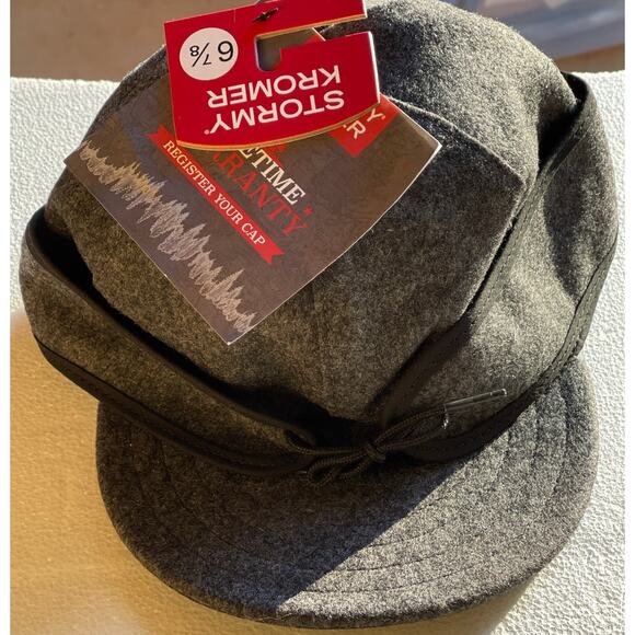 New Unisex Stormy Kromer Size 6 7/8 Original Wool Kromer Cap with Ear Flaps - Picture 4 of 5